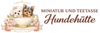 Miniatur und Teetasse Hundehütte